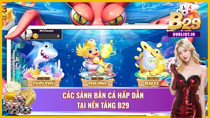 Các  trò chơi bắn cá hấp dẫn tại nền tảng B29