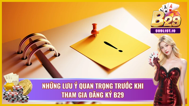 Những điều cần lưu ý khi đăng ký B29