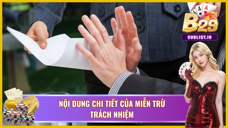  Các chính sách miễn trừ trách nhiệm B29 cơ bản